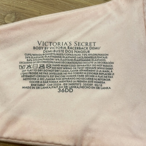 36DD Victoria’s Secret Body By Victoria Racerback Demi Bra - Picture 3 of 4